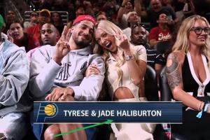 随夫姓了！哈利伯顿幼两口现场观战WNBA 老婆已成杰德·哈利伯顿