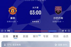 都看你了！欧冠首轮已亮相英超4队全胜，曼联明上帝场战沙巴巴库