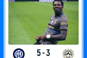 5-3胜乌迪内斯！国米今年第4次联赛单场攻入至少5球，仅次于拜仁