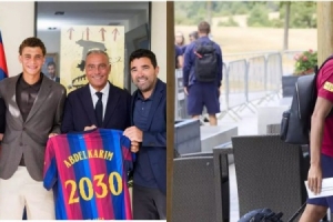 每体：哈姆扎仍住在巴萨提供的公寓，每天步行往返训练场